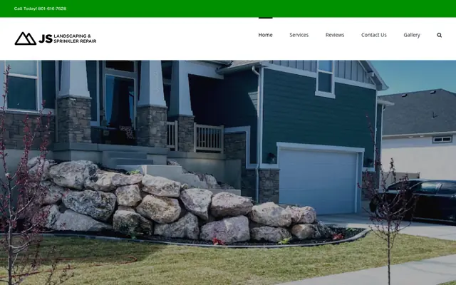 Screenshot of the JS Landscaping & Sprinkler Repair LLC homepage as it appeared on 2026-08-30, captured at desktop width.